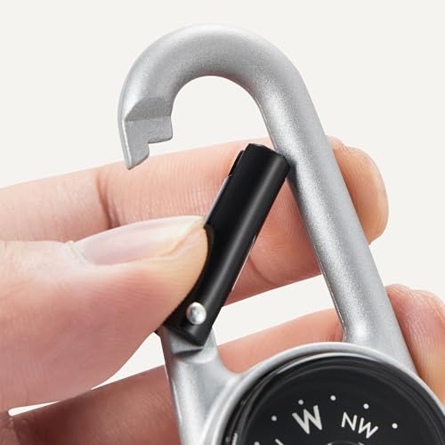 2-in-1 Keychain Compass with Carabiner Clip for Hiking & Camping