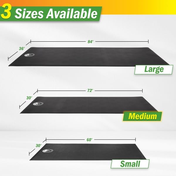 Wakeman Exercise Equipment Mat - Non-Slip, Waterproof Floor Protector for Treadmills, Bikes & Home Gyms