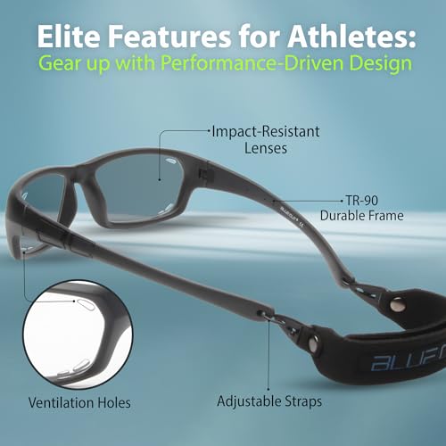 Photochromic Sports Protection Goggles for Basketball & Pickleball - Black
