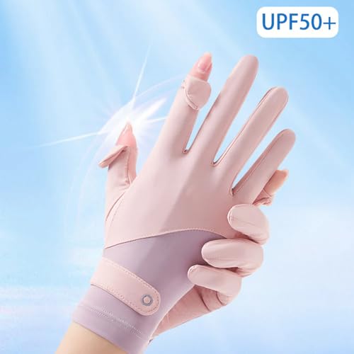 Full Finger Summer Cycling Gloves - Touchscreen, Gel Pads, Pink