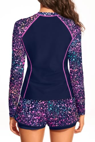 Daci Women's Long Sleeve Rash Guard Set - Starry Sky, Large