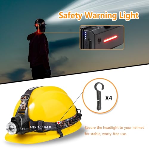 USB-C Rechargeable Headlamp - 90-Degree Adjustable, Large
