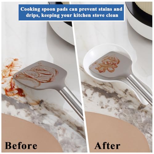 Plastic Spoon Rest Set - 2 Pack White Kitchen Utensil Holder