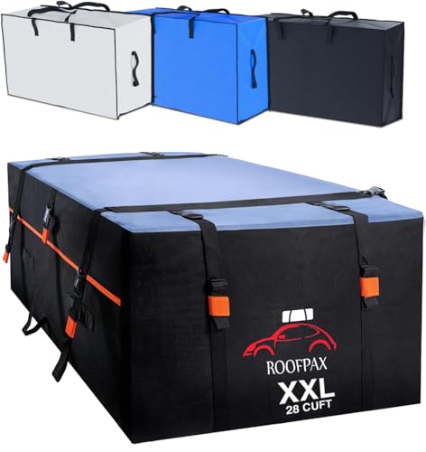 Extra Large 28 CuFt Car Rooftop Cargo Carrier Bag - Waterproof Storage