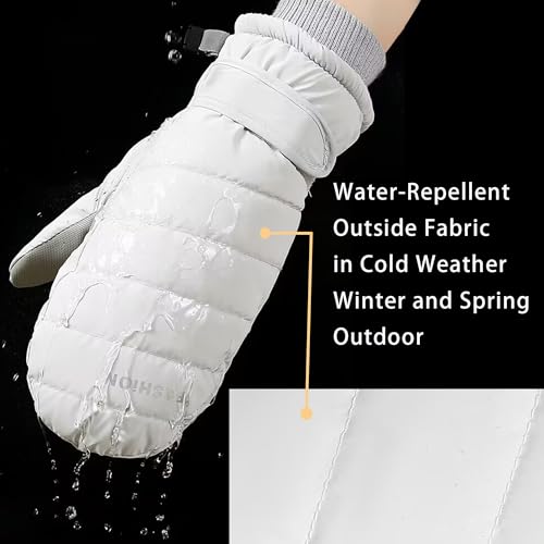 Women's Winter Ski Gloves - Plus Velvet Thickened - Grey