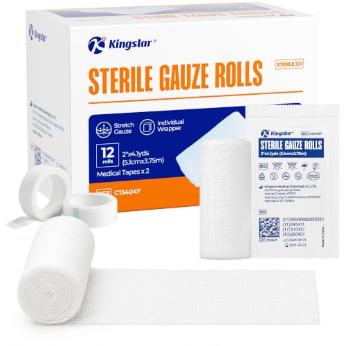 Sterile Gauze Roll 2" x 4.1 Yards - 12 Individually Sealed Rolls