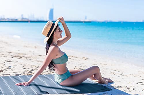 Belizzi Home Large Turkish Beach Towel 2 Pack - Navy Oversized Sand-Free Quick Dry