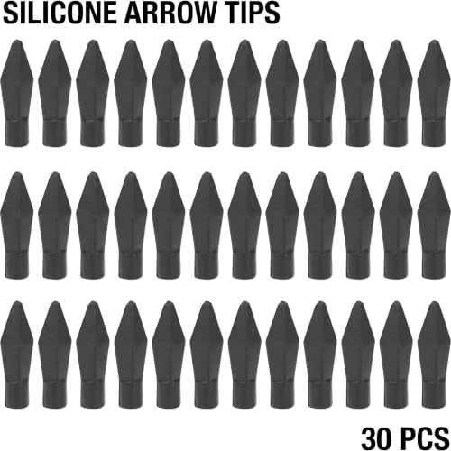 25 Black Rubber Practice Arrowhead Tips for Target Shooting