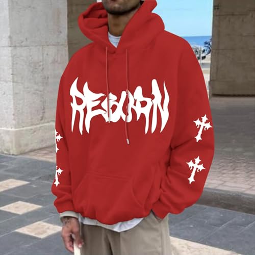 Vintage Religious Faith Hoodie - Jesus Cross Bible Verse - Red / Medium