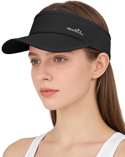 Lightweight Quick-Dry Sun Visor Hat - Black | UPF 50+ for Sports