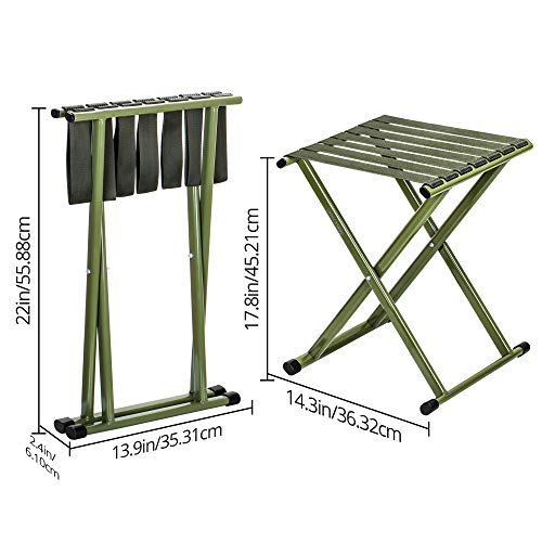 TRIPLE TREE Folding Stool 17.8" Heavy Duty Camping Chair Supports 600 lbs – Outdoor Portable