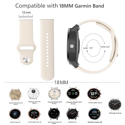 Soft Silicone Watch Band - Starlight, 18mm Sport Strap for Men & Women