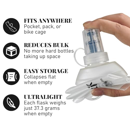 FABLENOVA 2 Pack 500ml Collapsible Water Bottles, Reusable Soft Hydration Flask