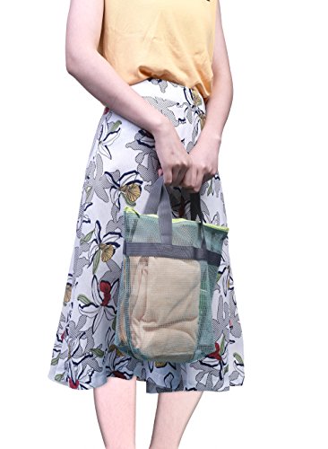 Small Mesh Beach Tote Bag Set - 2 Pcs Waterproof Organizer