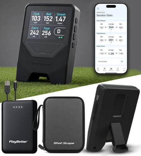Shot Scope LM1 Golf Launch Monitor with Portable Charger - PlayBetter Bundle