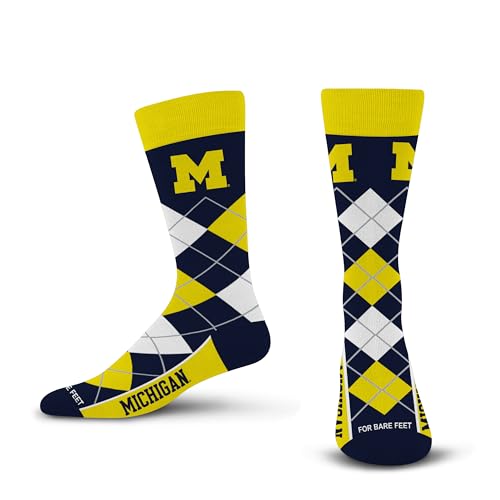 Michigan Wolverines Argyle Remix Dress Socks - One Size