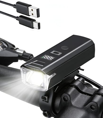 Rechargeable Bike Headlight with Auto On/Off, 5 Lighting Modes & USB-C Charging