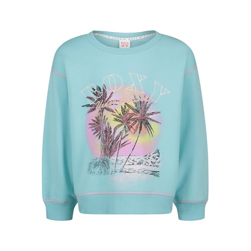 Roxy Girls' Oversized Fit Graphic Fleece Crewneck Sweatshirt - Tibetan Stone Swell 12-14