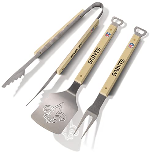 Dallas Cowboys BBQ Tool Set - Stainless Steel Grill Spatula, Tongs & Fork with Bottle Openers