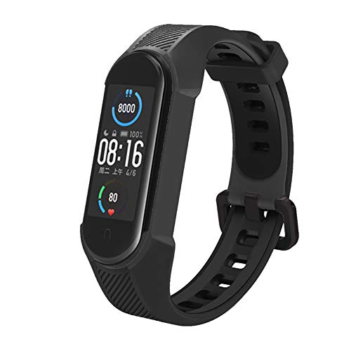 Soft Silicone Wristbands for Xiaomi Mi Band 6/5 - Black