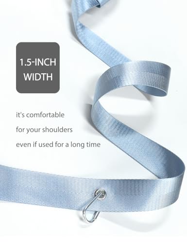 Adjustable Yoga Mat Strap with Carabiner Clip - Sky Blue