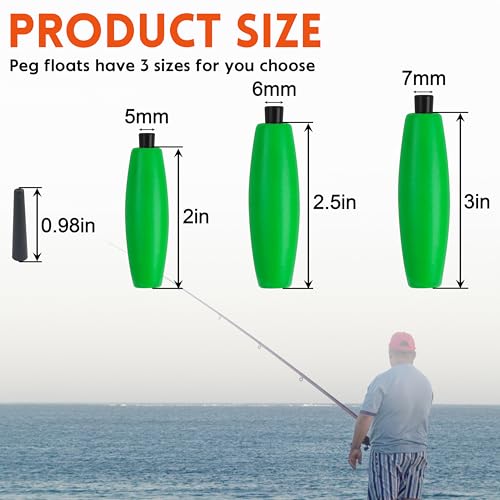 Fishing Bobbers Peg Floats - 20pcs Foam Cigar 2.5 Inch