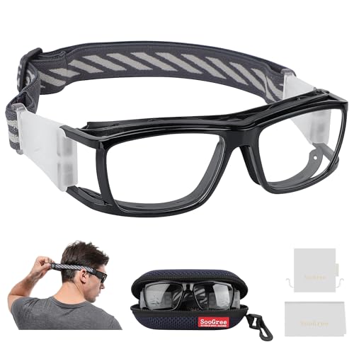 Sport Glasses for Men & Women - Black Frame, Black Nose Pads