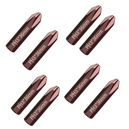 PH3 Bit,8 Pcs PH3 Phillips Bit with 5/16¡±(8mm) Hex Shank, 36mm Length S2 Alloy Steel PH3 Impact Bits Set Bulk