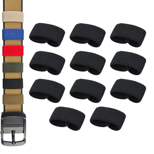 Nylon Webbing Strap Organizers - 11 Pcs Elastic Belt Keepers - Black