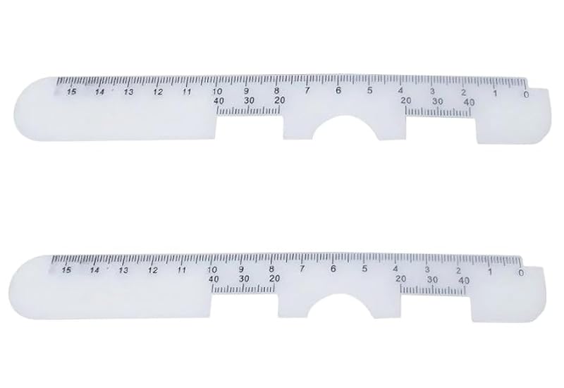 Pupillary Distance Ruler Set - 2pcs White Measuring Tool for Eyeglasses