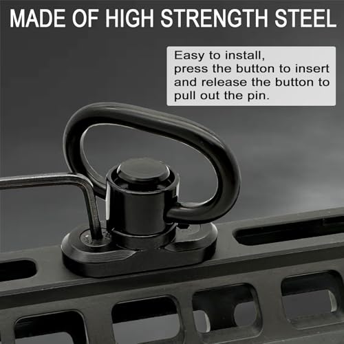 2 Pack QD Sling Swivel Mounts for Mlok Rail - Heavy Duty Steel