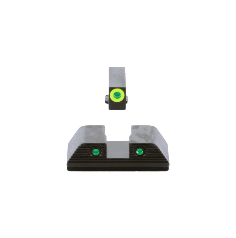 AMERIGLO Trooper Series - Three-Dot Green Tritium Design Walther Set Front Outline LumiGreen Fits PDP Models