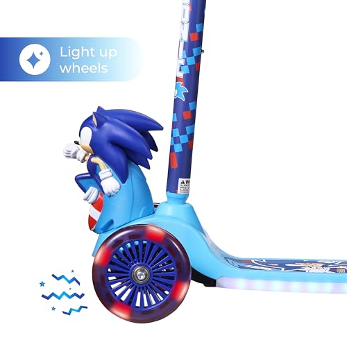 Kick Scooter for Kids - Self-Balancing 3 Wheel with LED Wheels - Sonic