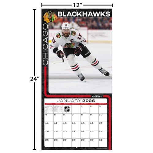 Chicago Blackhawks 2026 Wall Calendar - 12x12 Team Photos