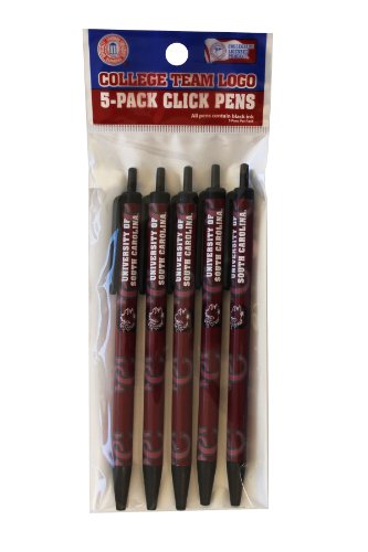 South Carolina Fighting Gamecocks Disposable Click Pens - Pack of 5