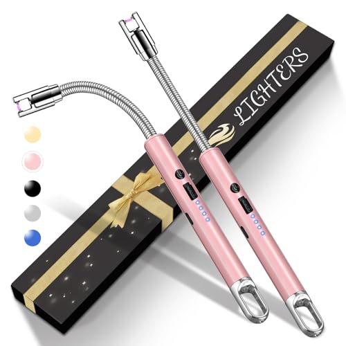 Electric Candle Lighter - 2 Pack Pink Flameless Windproof
