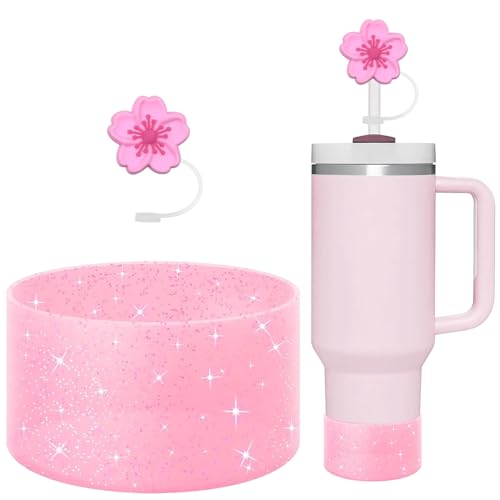 Glitter Bling Silicone Boot for Stanley Cup - Pink