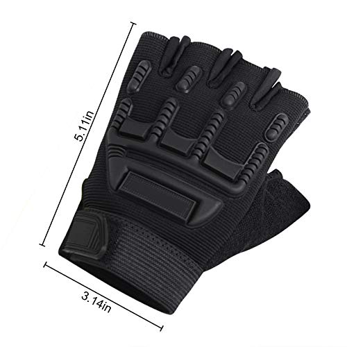 Kids Half Finger Cycling Gloves - Breathable Non-Slip UV Protection - Camouflage Black