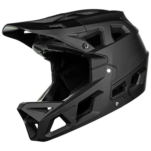 Full Face Mountain Bike Helmet - Lightweight Matte Black, Medium