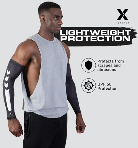 Compression Cooling Arm Sleeves - UV Sun Protection - White/Sml