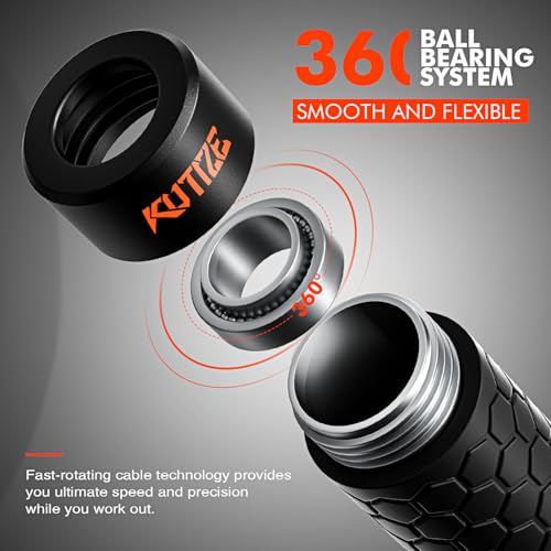 KUTIZE Orange 1lb Weighted Jump Rope for Home Fitness – Adjustable Heavy Rope for Boxing, Cardio