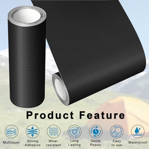 Self-Adhesive Nylon Repair Patch Kit - Waterproof Fabric Tape, 2 Rolls