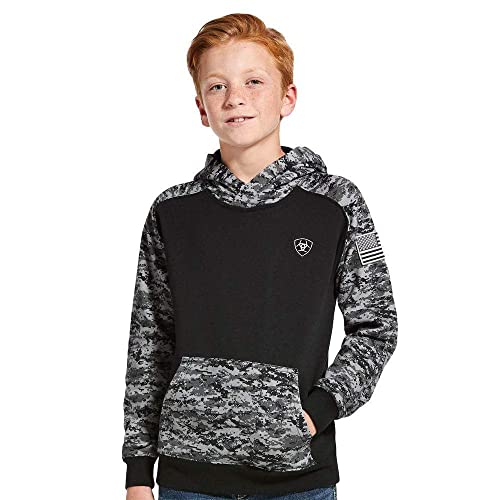 Ariat Boys Mexico Hoodie – Black Digi Camo, Large