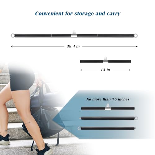 Prebene Lat Pull Down Bar Dual Hook Cable Attachment - Heavy Duty Lat Bar Straight Bar (Variation: straight bar B)