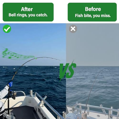 Fishing Bells for Rods - Catfish Bite Alarm Clip On Bells, 12 Pack