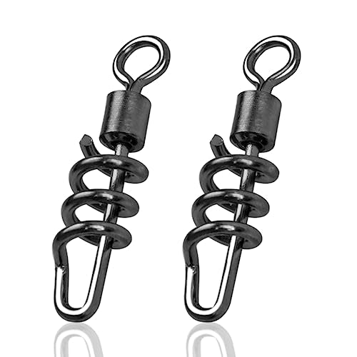 Fishing Swivels Snaps - 40pcs Stainless Steel Corkscrew Swivels 4#