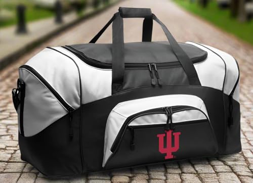 Large Indiana University Duffel Bag - IU Logo - Black