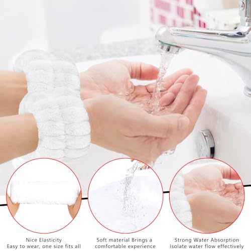 8-Pack Microfiber Wrist Washbands for Face Washing - Absorbent Spa Towels
