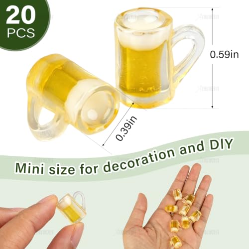 Mini Plastic Beer Cups - 20 Pack Miniature Mugs for Party Decor