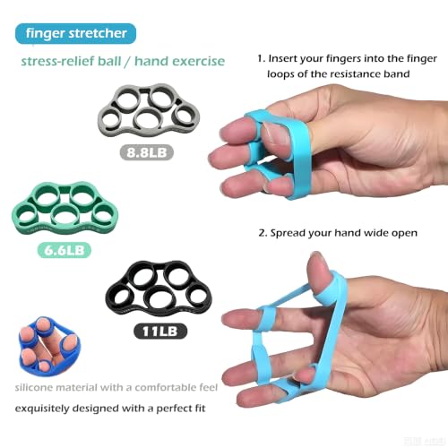 Torising Colorful Grip Strength Trainer Set 50-300lb, 15-Piece Hand & Forearm Kit